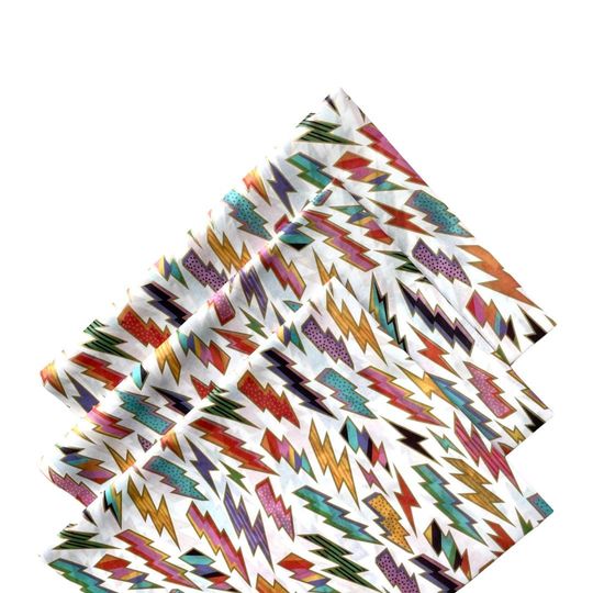 Discover ELECTRIC 174 In Stock Tissue Paper Sheets gift present wrap craft supply retail store packaging lightning bolt fun rock n roll cool zig zag