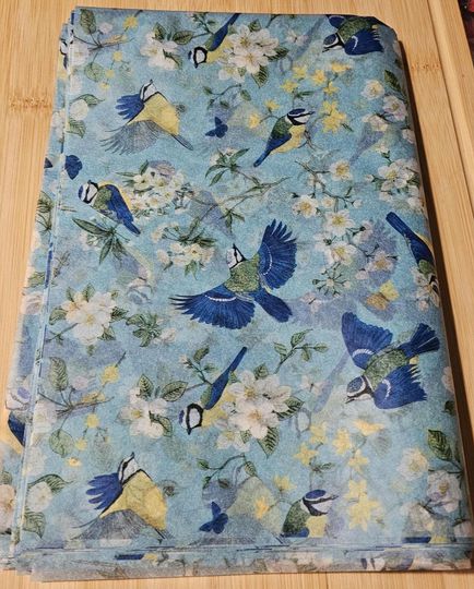 Discover Turquoise Blue Birds and Branches Tissue Paper