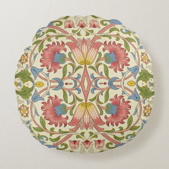 Discover William Morris Loddon Blossom Floral Patterns Round Pillow