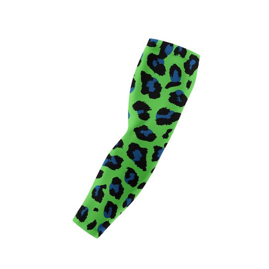 Discover Neon Leopard Arm Sleeve, Green and Blue Compression Sleeve
