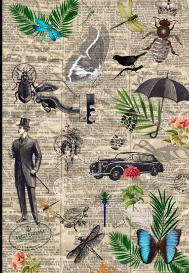 Discover Newspaper Ephemera Decoupage Tissue, Deborah Bucher Designs