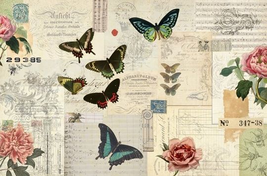 Discover Butterfly Masterboard - Roycycled Decoupage Papers Tissue Paper