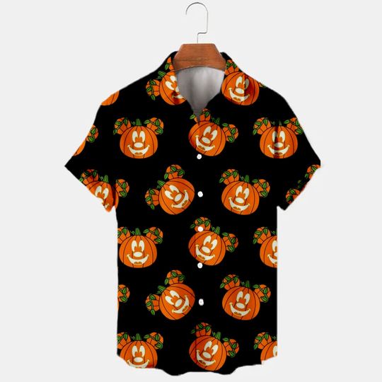 Discover 2024 New Halloween Collection Disneyyy Branded Stitchh And Mickeyy Anime 3D Printed Hawaiian Shirt
