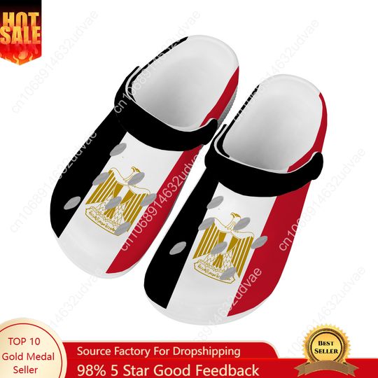Discover Egypt National Flag Water Shoes Men Women High Quality Home Garden Clogs Customizd Sandals Beach Breathable Hole Slippers