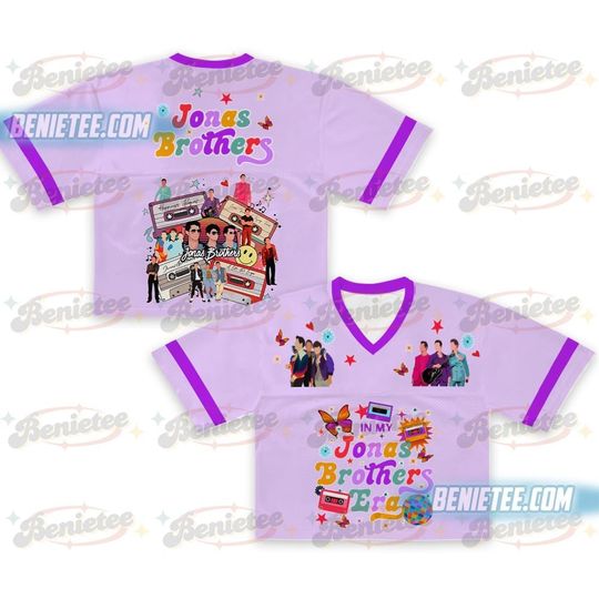 Discover Vintage Jonas Brothers Football Jersey Croptop, Retro 90s Tee, Unisex Concert Fan Shirt, Y2K Band Gift
