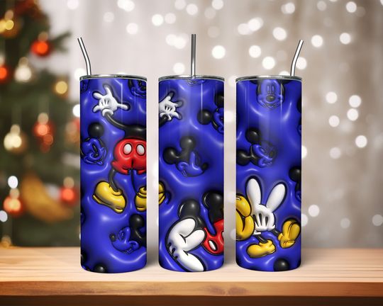 Discover 3D Inflated Tumbler, 3D Tumbler, Cartoon Mouse 20oz Tumbler