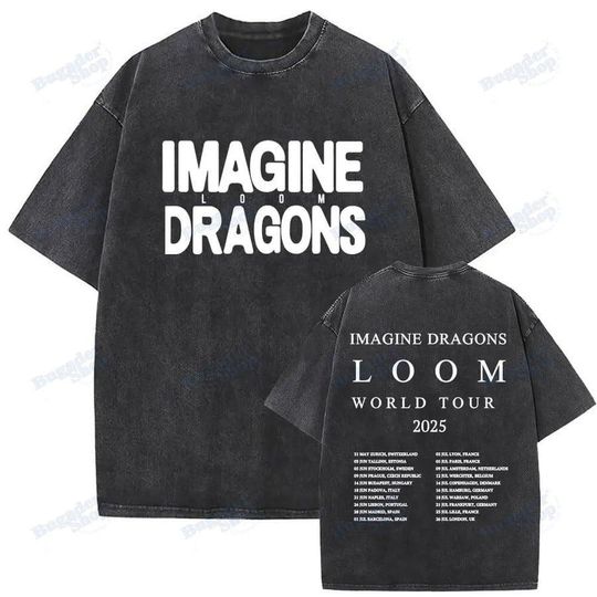 Discover Vintage Music Tee, Imagine Dragons World Tour Wash Shirt