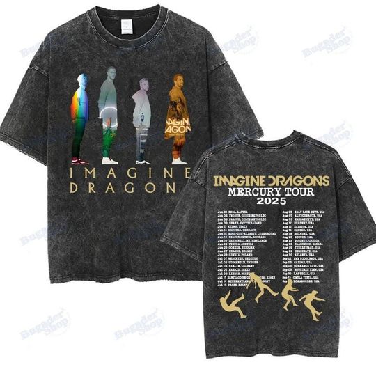 Discover Imagine Dragons Mercury Tour 2025 Wash Shirt