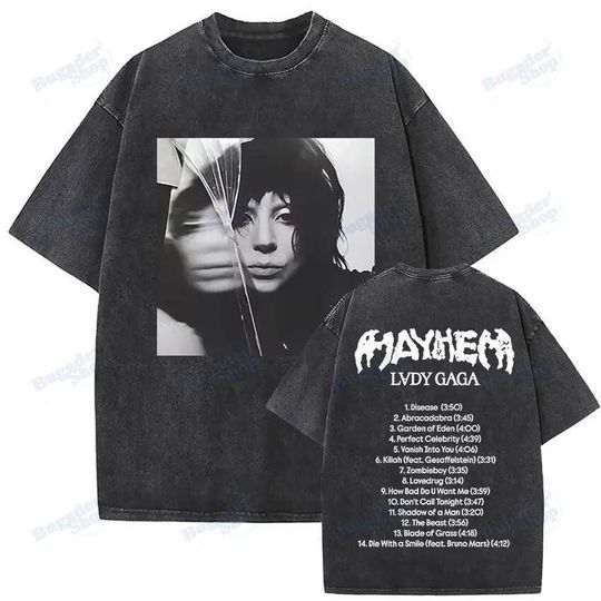 Discover Mayhem Tour 2025 T-Shirt, Ld ga Fan Merch Wash Shirt