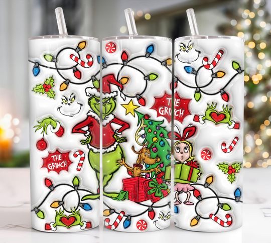 Discover 3D Inflated Christmas 20oz Tumbler, 3D Christmas Tumbler 20oz