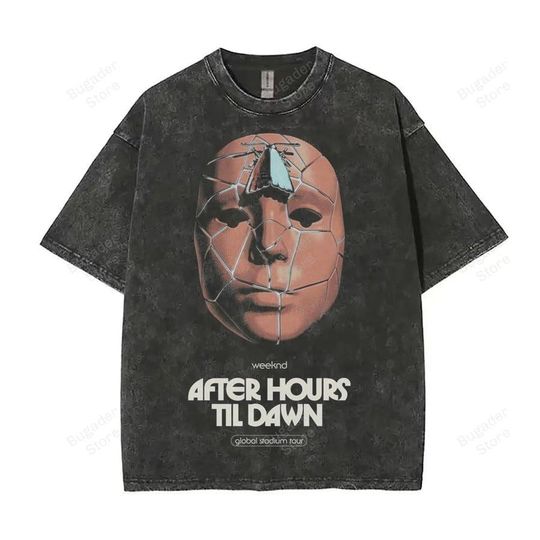 Discover Weeknds After Hours Mask Shirt  Global Stadium Tour Wash Shirt