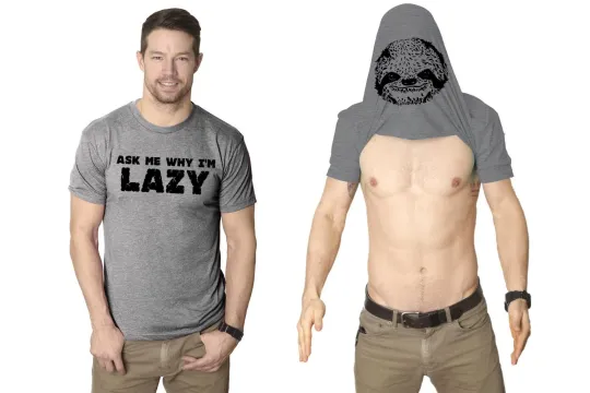 Discover Ask Me Why Im Lazy T Shirt Funny Flip Sloth Cute Graphic Animal Tees Nerdy Cool