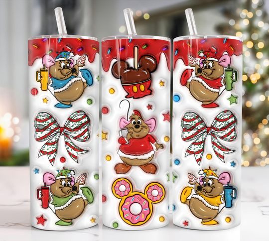 Discover 3D Inflated Cartoon Christmas 20oz Tumbler, 3D Christmas Tumbler 20oz