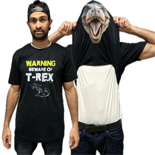 Discover Beware of T-Rex Flip Shirt - Funny Tyrannosaurus Rex Dinosaur T-Shirt Flip Tee