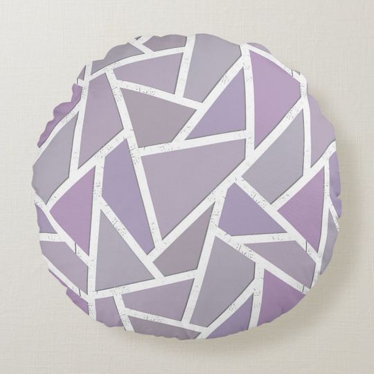 Discover Lavender mosaic pattern round pillow