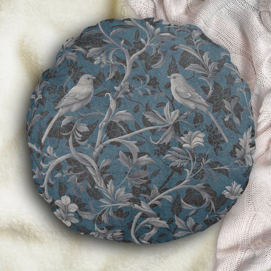 Discover Modern Elegant Chinoiserie Floral Pattern Round Pillow