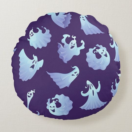 Discover Ghost pattern round pillow