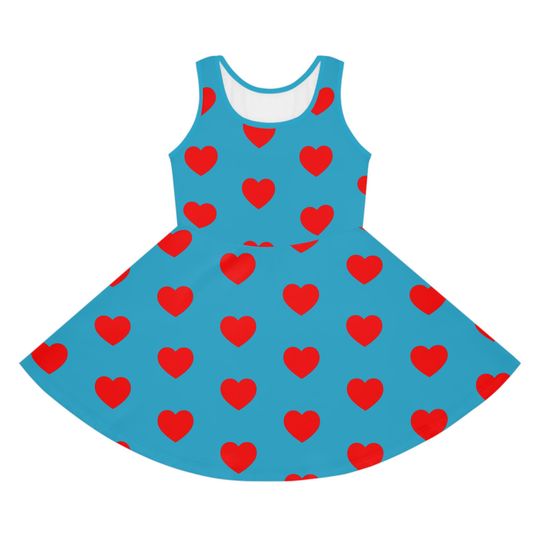 Discover Heart Pattern Girls' Sundress, Perfect for Summer, Birthday Party