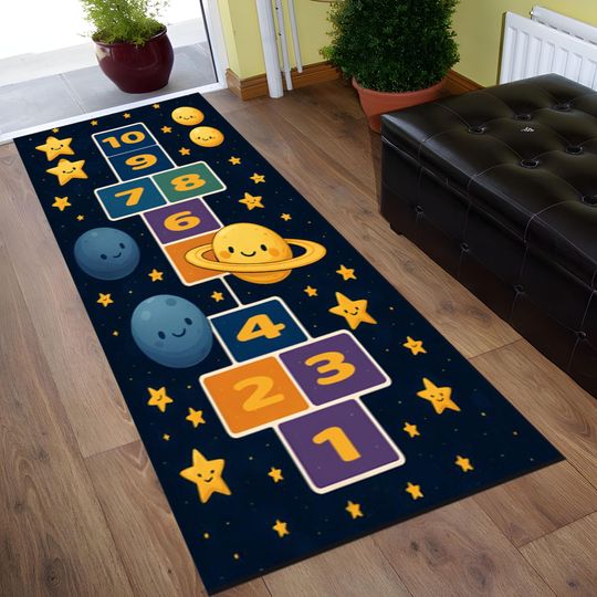 Discover Space Hopscotch Runner Rug