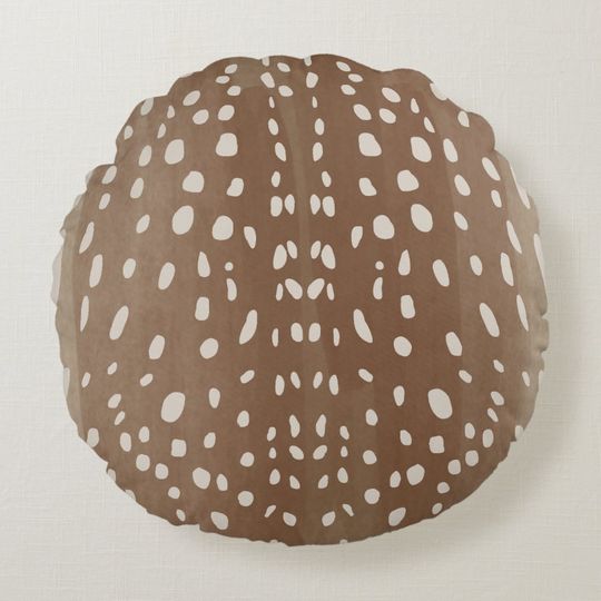 Discover Fawn Spots Baby Deer Animal Print Pattern Round Pillow