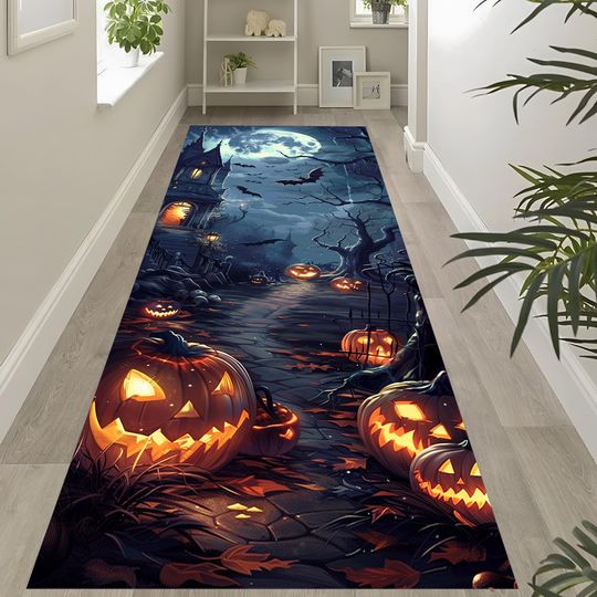 Discover Halloween Pumpkin Runner Rug