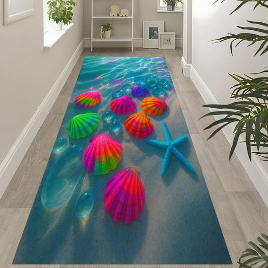 Discover Colorful Seashell Beach Runner Rug
