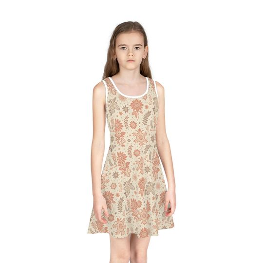 Discover Floral Whimsy Sundress for Girls, Sleeveless Summer Dress, Garden Party Outfit