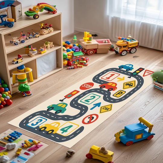 Discover Road Map Play Rug