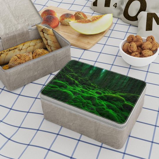 Discover Mystic Forest Eco PAPER LUNCH BAG For Work School Picnics, Stylish Reusable Whimsical Food Storage Vegan Sustainable Foodie Gift