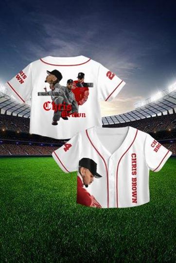 Discover Chris Brown 2025 Crop top Football Jersey Full Mesh