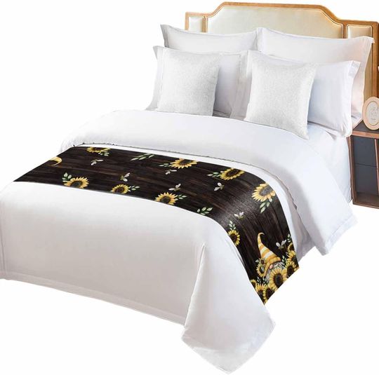 Discover Farmhouse Yellow Gnome Sunflower Bed Runners