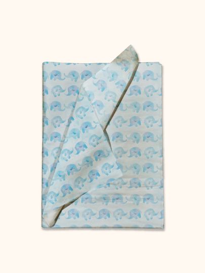 Discover Blue Elephant Baby Shower Tissue Paper