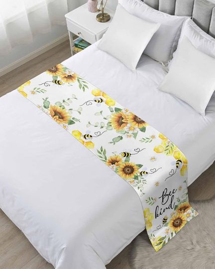 Discover Sunflower Bee Bed Runner