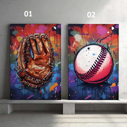 Discover Retro Graffiti Baseball Canvas
