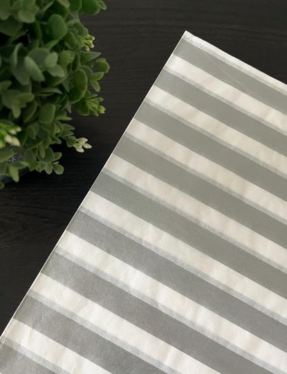 Discover SILVER METALLIC STRIPES Design Gift Grade Tissue Paper Sheets Choose Size & Package Amount