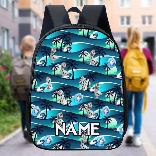 Discover Personalize Olaf Snowman Tropical 3D All Over Printed Backpack, Olaf Frozenn Lunch Bag, Disneyyy Frozenn Movie Bottle Back To School