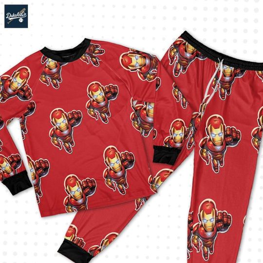 Discover Personalize Disneyyy Marvel Ironn mann Chibi Action Pajamas, Pajamas Birthday Gift, Disneyyy Vacation