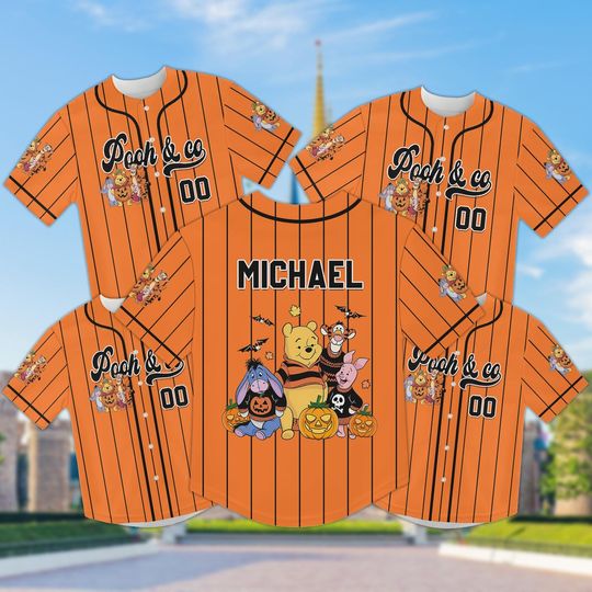 Discover Custom Pooh & Co Halloween Baseball Jersey, Disneyyy Halloween Baseball Shirt