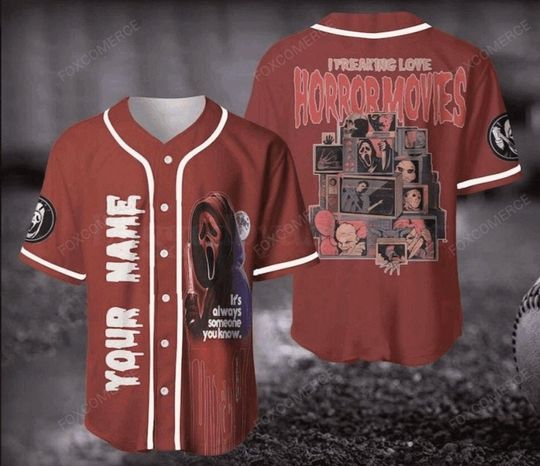 Discover Custom Halloween Horror Characters Baseball Jersey for Men