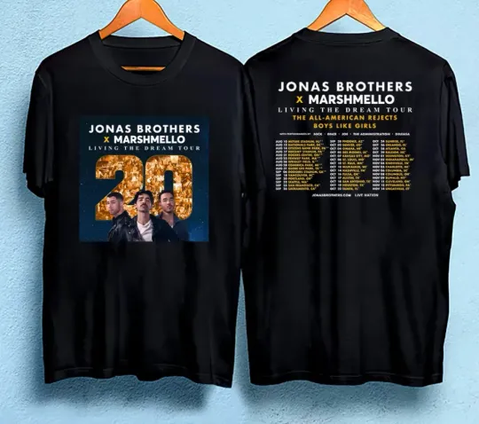 Discover Jonas 20 Jonas Brothers X Marshmello Living The Dream Tour 2025 Shirt