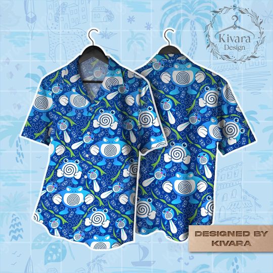Discover Poli Evolution Hawaiian Shirt Waves, Whirlpools, Water-Type Vibes Shirt Shorts Video Game Gift