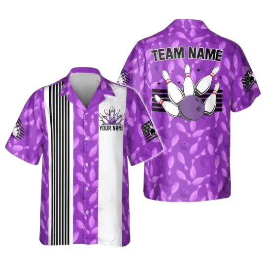 Discover Customized Name Retro Hawaiian Bowling Multi Color Hawaiian Shirt