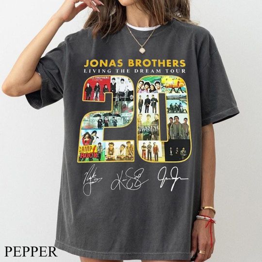 Discover 20th Anniversary Of Jonas Brothers Living The Dream Tour Shirt, Jonas Brothers Shirt