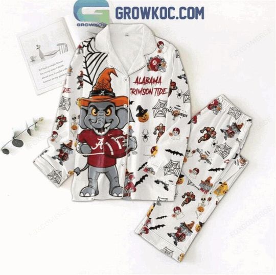 Discover Albm Crimson Tide White Halloween Pajamas Family Matching Set