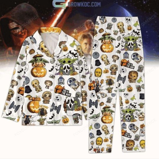 Discover Babyy Yodaa Halloween Pajamas  This Is The Way Starr Warss Shirt