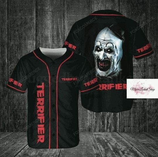 Discover Terrifier 2 Horror Movie Baseball Jersey Retro Halloween Shirt