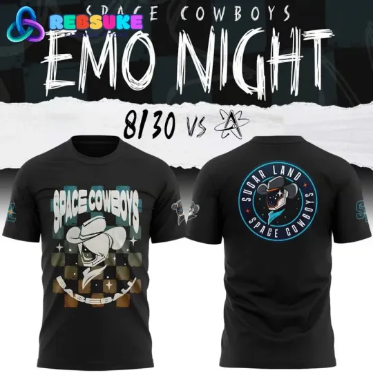 Discover Sugar Land Space Cowboys x Emo Night 2025 3D T-Shirt