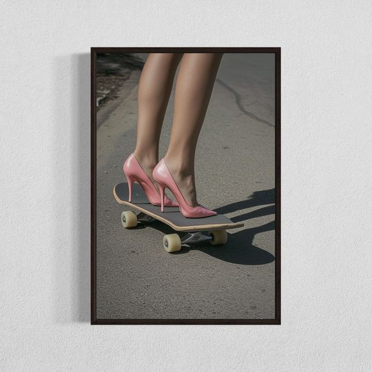 Discover Skateboard Wall Art, Digital Download, Cool Skater Girl Print, Urban Street Art