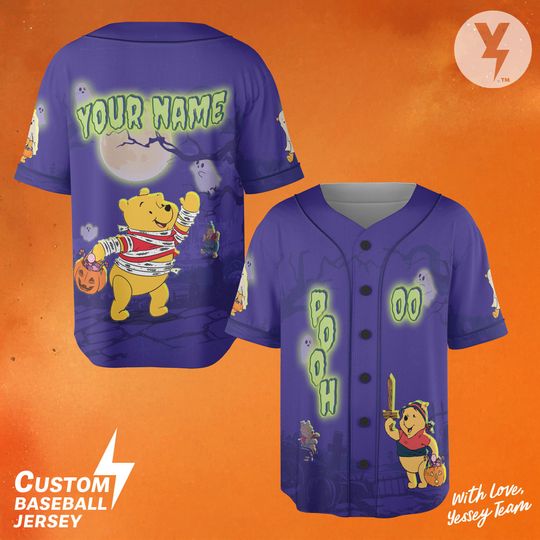 Discover Custom winniee the poohh Halloween Baseball Jersey, Disneyyy Pooh Shirt