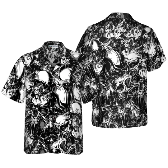 Discover 3D Skull Pattern Hawaiian Shirt